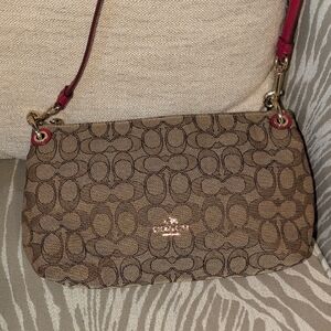 Coach Brown and Red Crossbody Bag